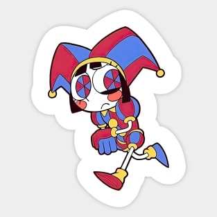 Pomni concerned running away Sticker